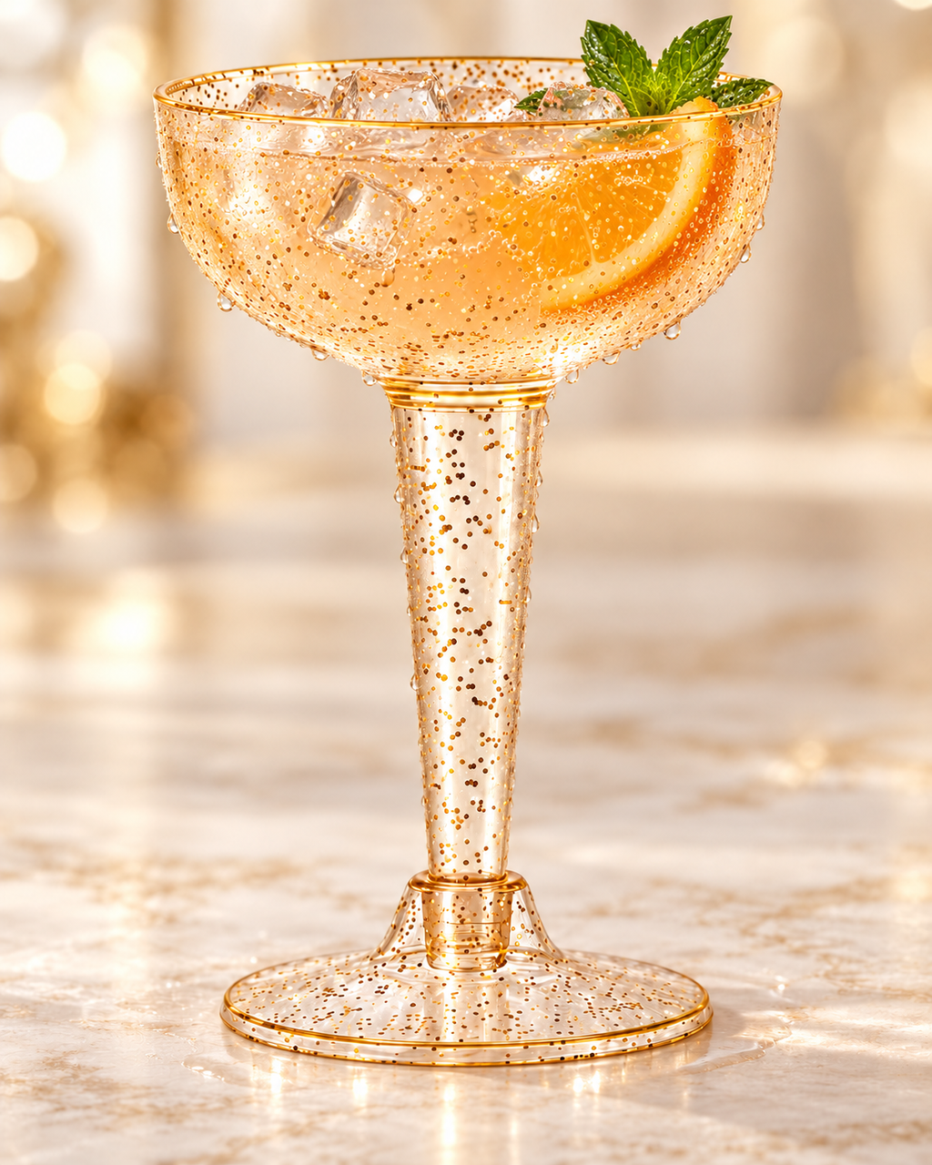 Gold Glitter Coupe drinkware for cocktails wedding party 20PCS