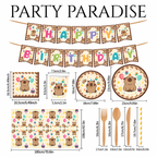 92 PCS SET Capybara Tableware Set Party Kit for Birthdays