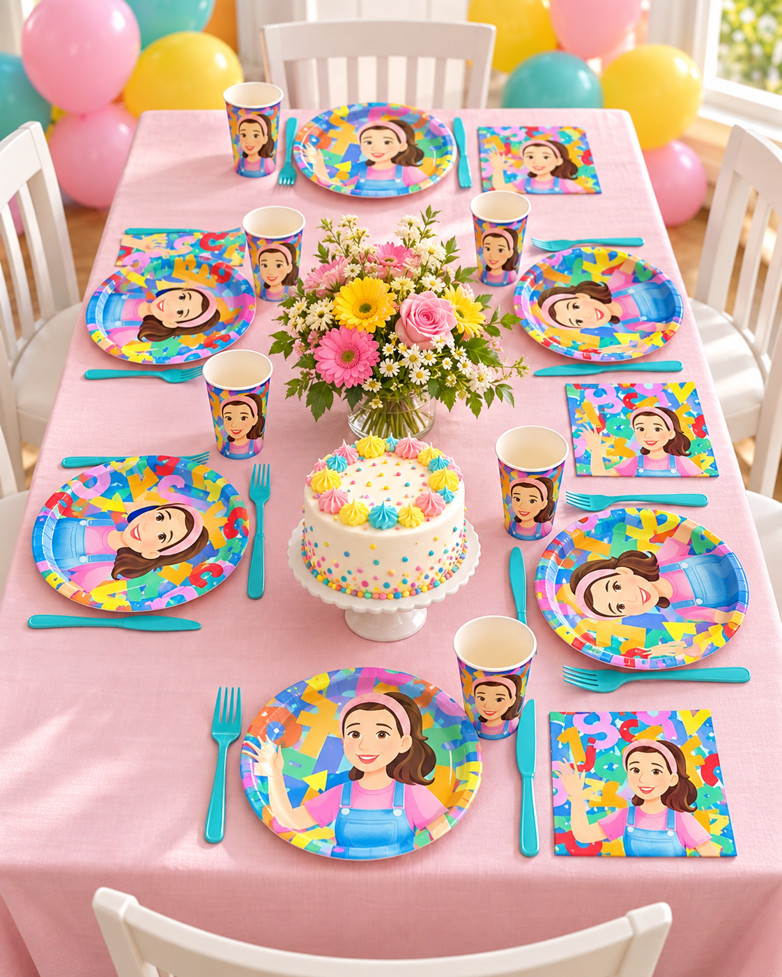 English Teacher Dinner Plate Set for birthdays party celebration 30PCS Party Bundle Kit