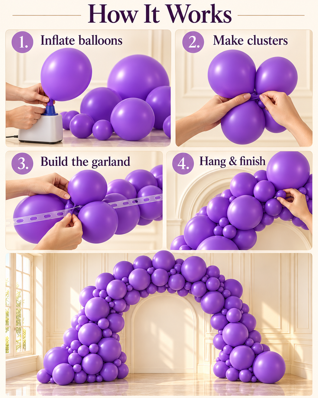 Regular Matte Balloons 12inches 100ct "Purple" for Birthdays Parties Weddings, Corporate Events. Holidays