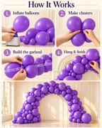 Regular Matte Balloons 12inches 100ct "Purple" for Birthdays Parties Weddings, Corporate Events. Holidays