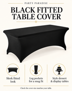 High Quality Party Table Cloth Spandex Fabric Table Cover Rectangular Fitted Strech Tablecloth for 6 Foot Table
