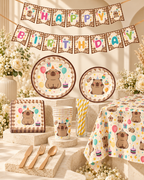 92 PCS SET Capybara Tableware Set Party Kit for Birthdays