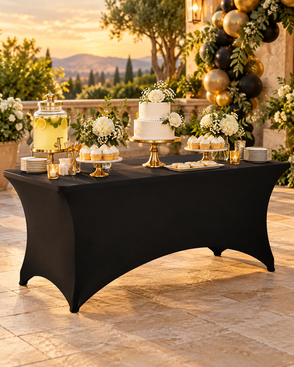 High Quality Party Table Cloth Spandex Fabric Table Cover Rectangular Fitted Strech Tablecloth for 6 Foot Table Secondary image