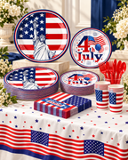 4th July Tableware Sets 91pcs for American Independence Day Party Complete Party Bundle Kits
