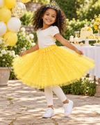 Girls Glitter tutu and matching tiara 2pc set "yellow"