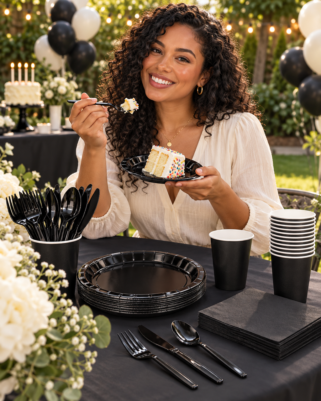 Black Tableware 161 Pieces for 20 Guest