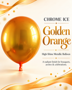 Party Paradise Store Chrom Ice Double Layer Balloons in Golden Orange, High Shine Chrom Finish