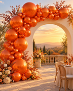 Chrome ICE double layer in Orange, Chrome Latex Helium Balloons for Graduation Garland Arch Kit Corporate Event Wedding Birthday Baby Shower Party Decorations in two sizes 10"/12"