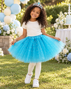 Blue tutu with tiara 2 pcs set for birthdays dress up cosplay