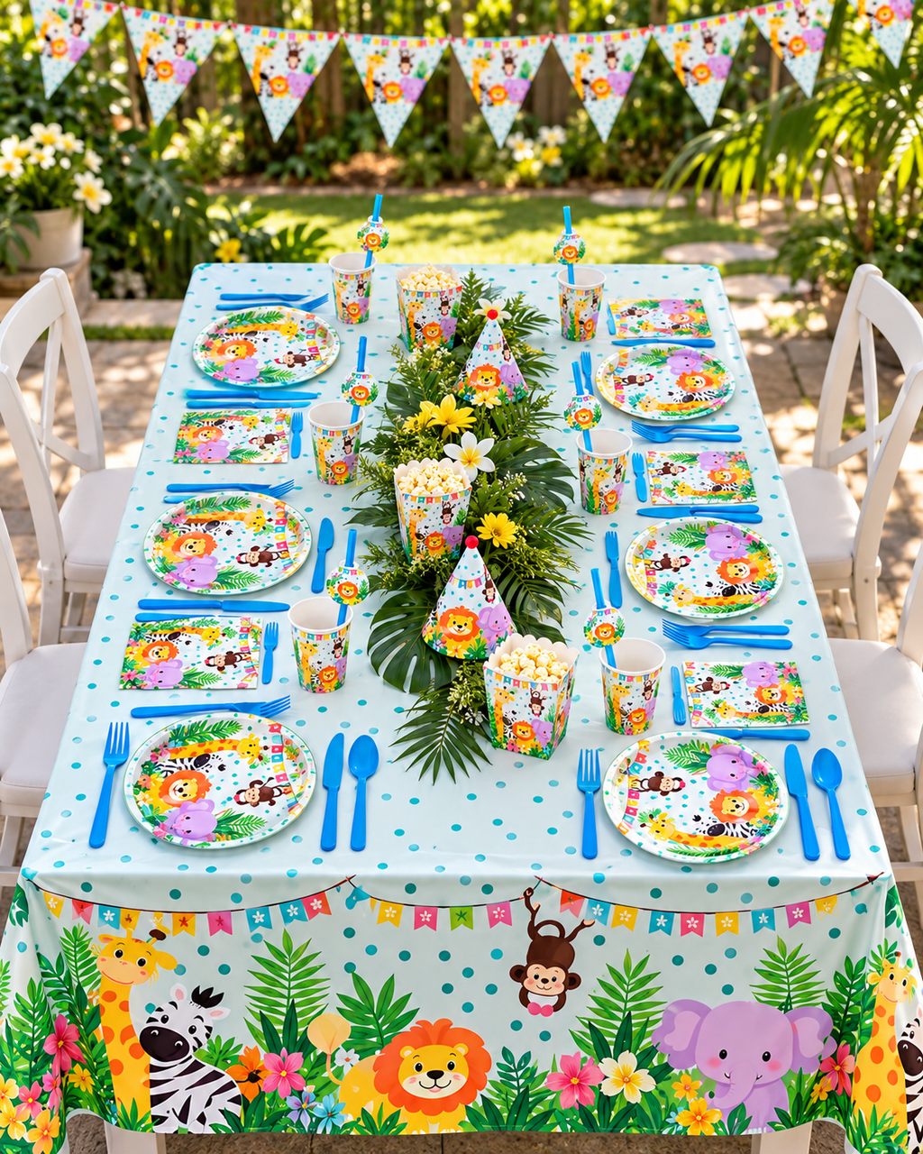 Jungle Animal Themed Tableware set 136pcs