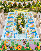Jungle Animal Themed Tableware set 136pcs