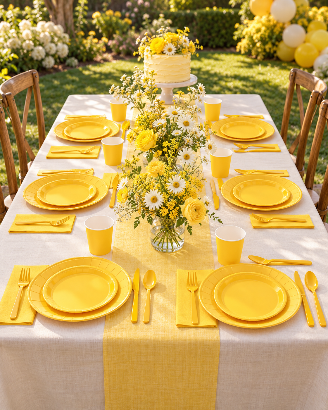 Yellow Dinner Party Tableware Set for birthdays, weddings celebrations 161PCS Secondary image