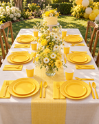 Yellow Dinner Party Tableware Set for birthdays, weddings celebrations 161PCS