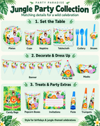 Jungle Animal Themed Tableware set 136pcs