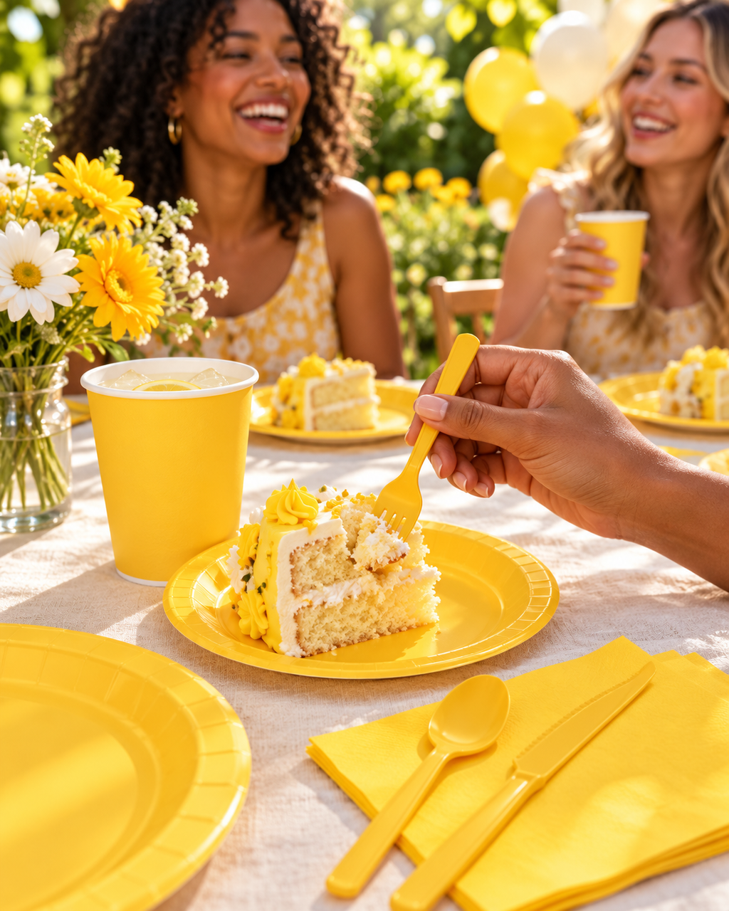 Yellow Dinner Party Tableware Set for birthdays, weddings celebrations 161PCS
