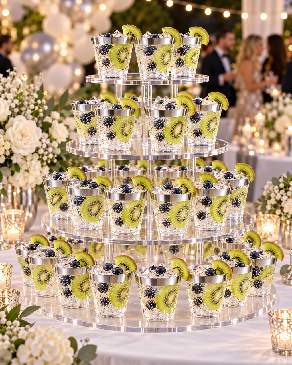Silver Rimmed Transparent Plastic Cup Single Wall Disposable Champagne Glass 9 oz for Party Wedding 20 PCS