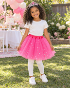Pink tutu skirt with tiara 2 PCS set for Birthdays, Dress UP or Cosplay