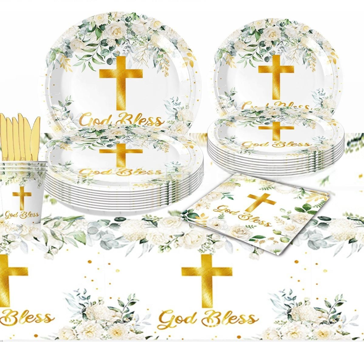 Baptism White Tableware Set 101pcs Main image