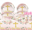 Baptism Pink Tableware Set 101pcs