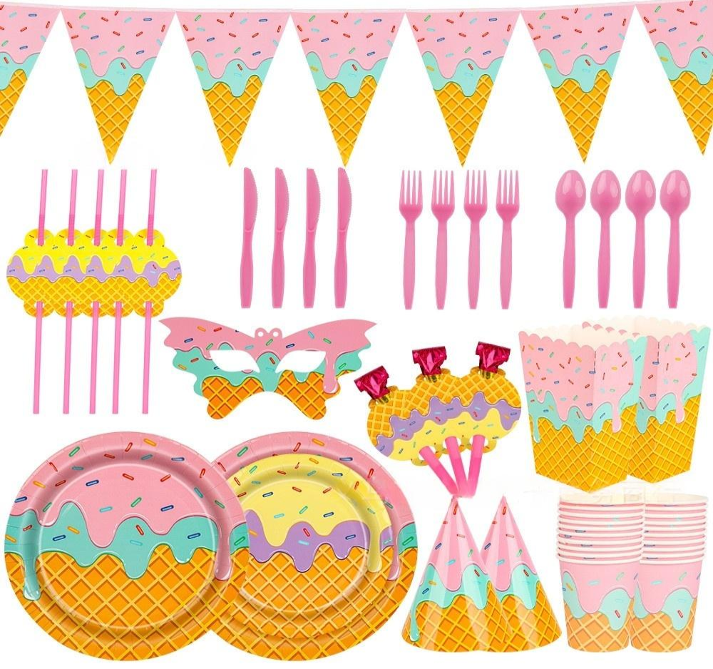Ice Cream Themed Tableware Set 141pcs Main image