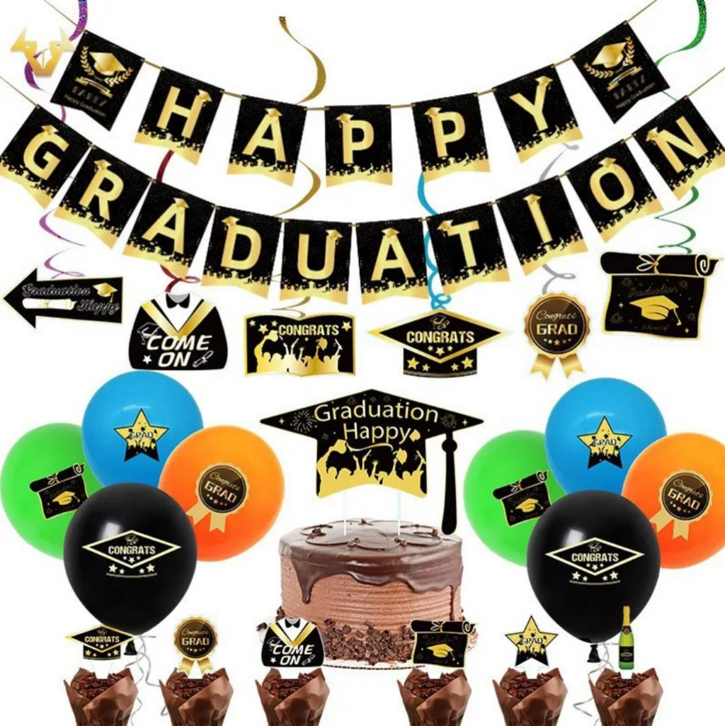 163PCS Graduation Plates and Napkins Set, 2026 Congrats Grad Disposable Tableware Set include Graduation Cap Paper Plate Napkins Cups Forks for Grad Party Supplies, Serve for 16 Guests (Black)Graduation Tableware Set