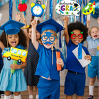 26PCS PHOTO PROPS Children's Decorations Kindergarten Graduation Season Paper Photo Frame for Photography Props-Includes 26 props