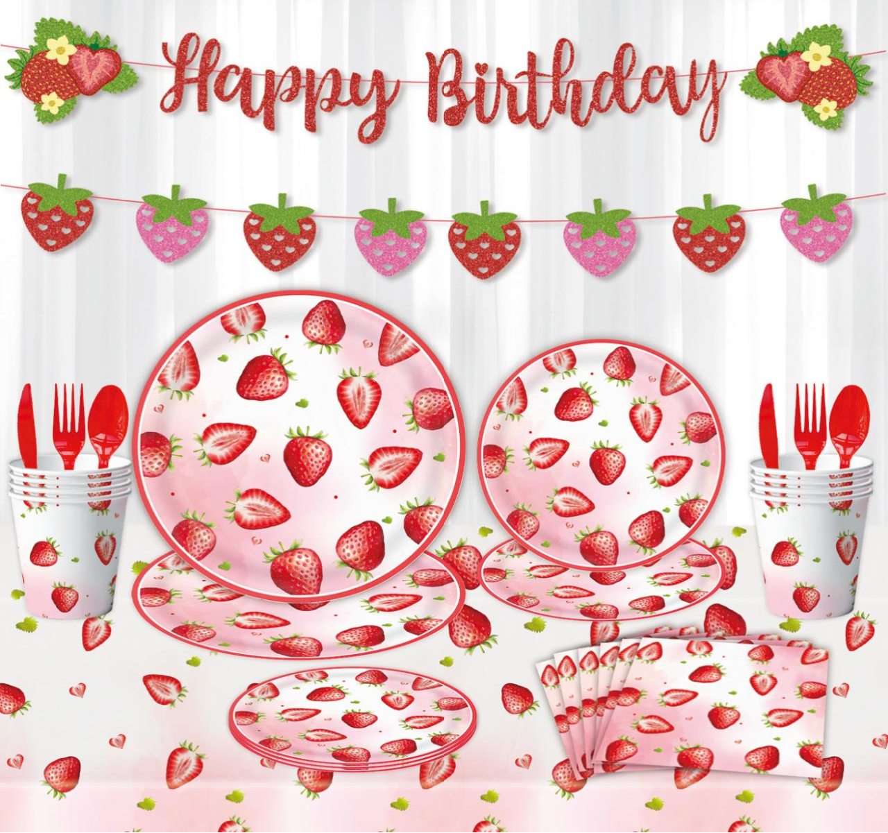 Strawberry Tableware Set 145pcs Main image