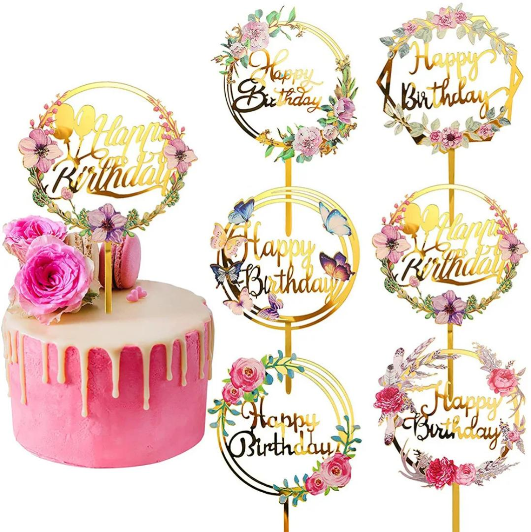 Happy Birthday Flower Topper