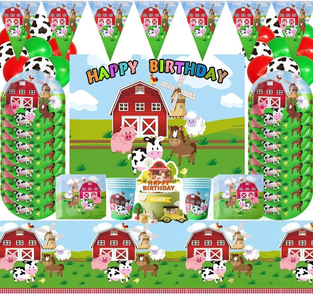 Red Farmhouse Tableware Set 154pcs Main image