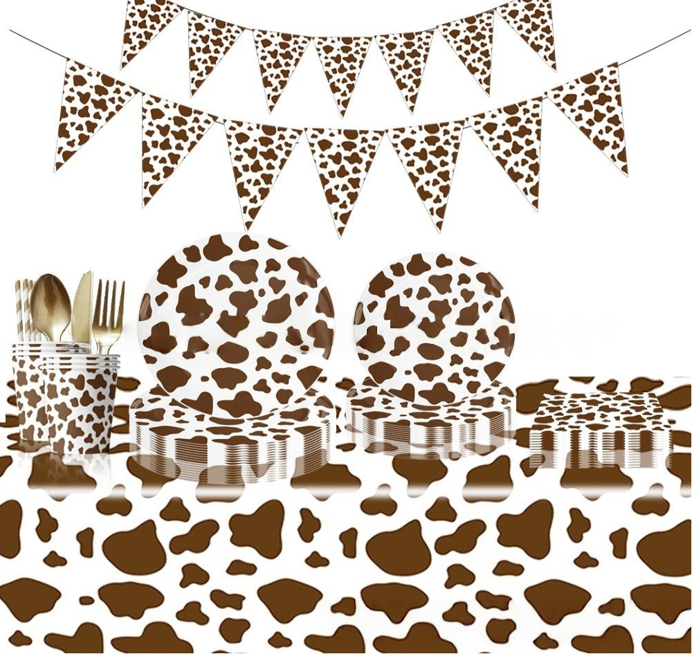Cow theme Tableware Set Brown 92pcs