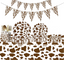 Cow theme Tableware Set Brown 92pcs