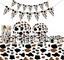 Cow Theme Black & Brown Tableware Set 92 pcs