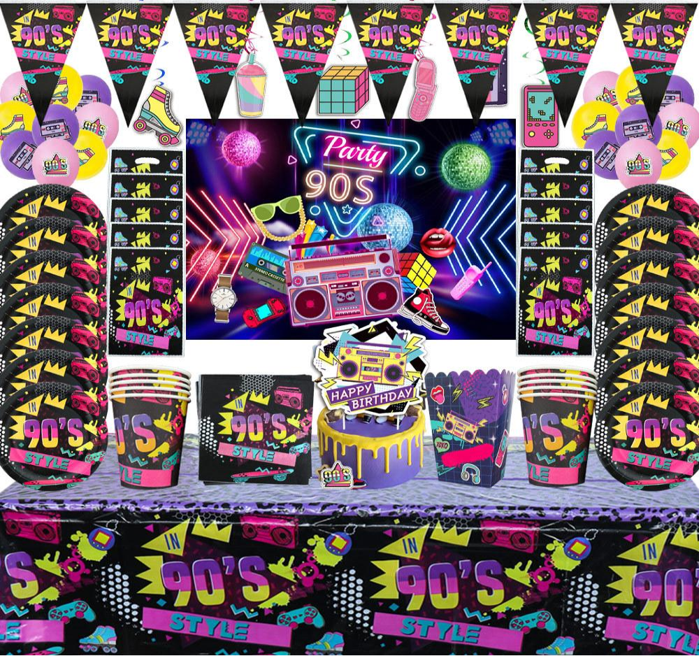 90s Themed tableware set 171 pcs