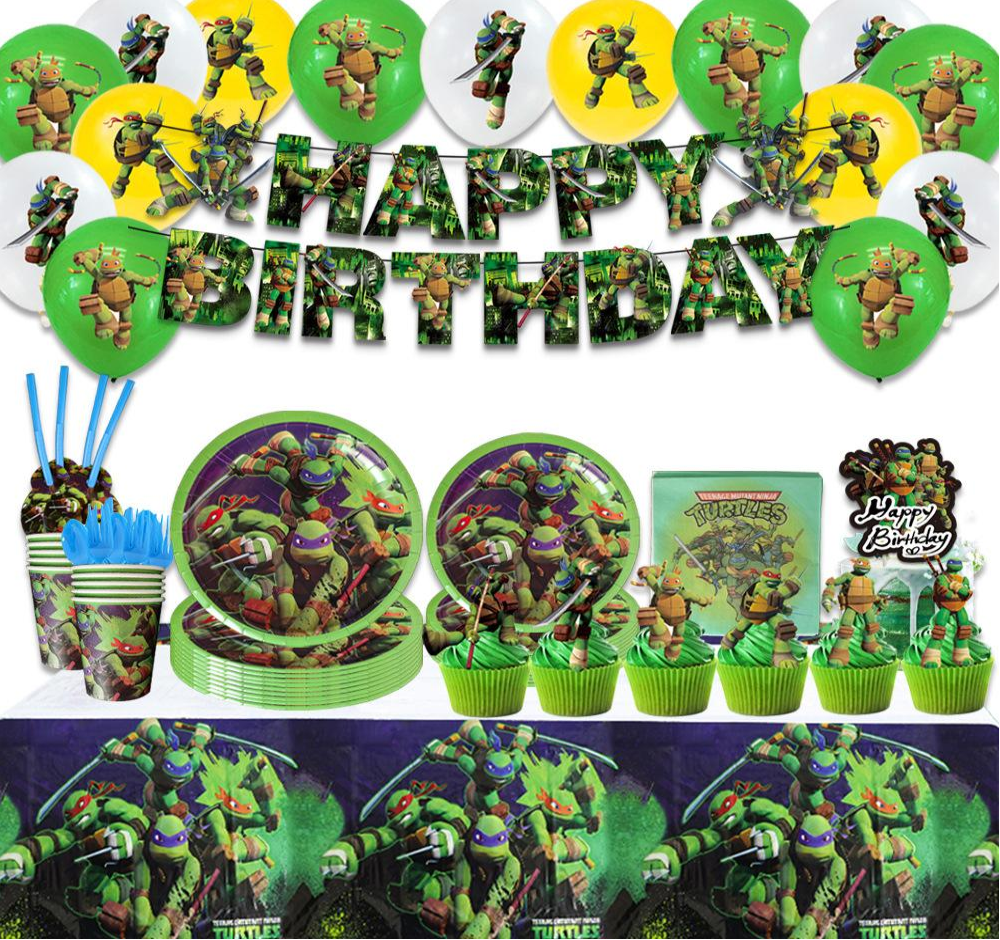 Ninja Turtle Themed tableware set 196pcs Main image