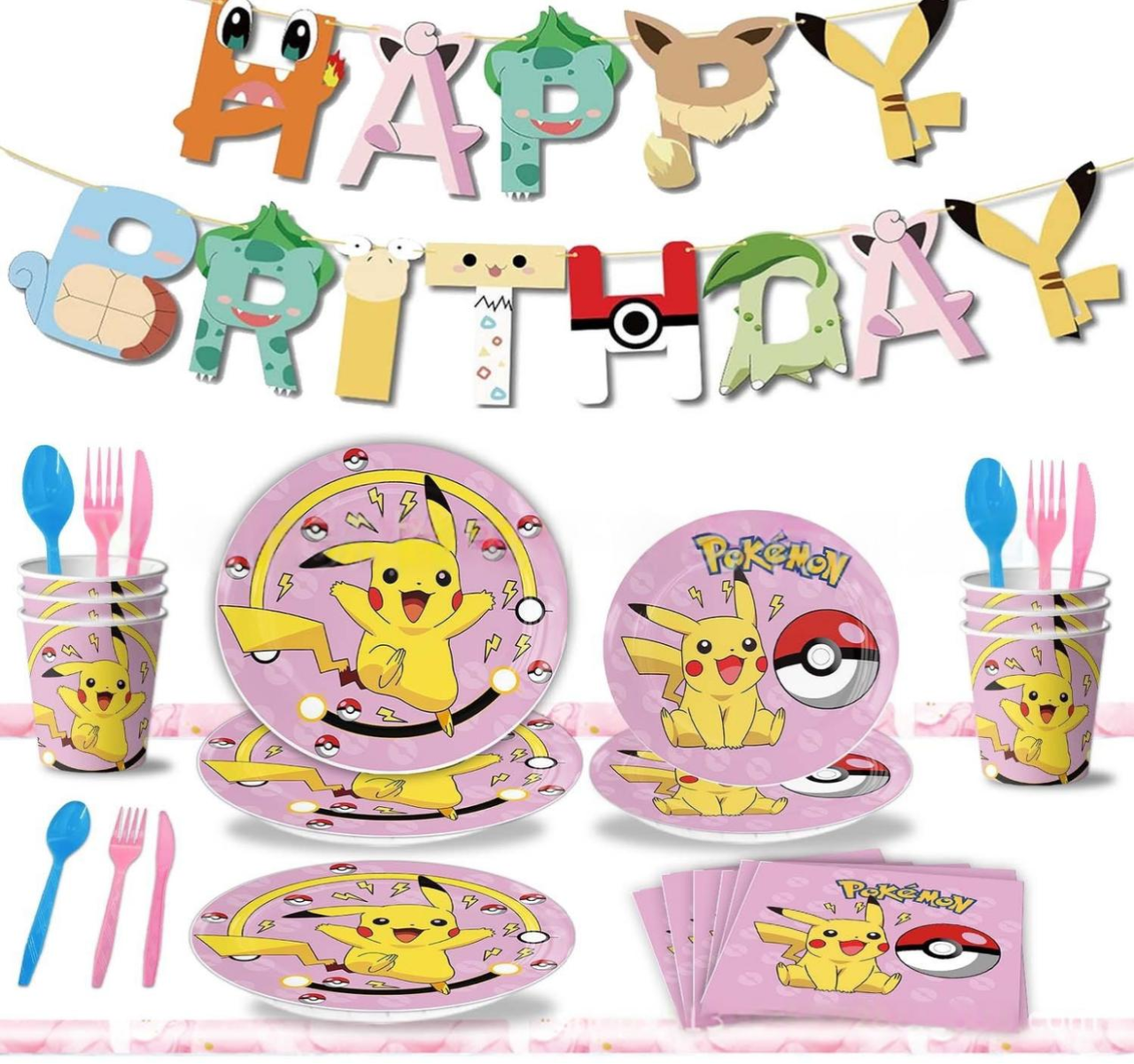Pikachu Girl Party Tableware Set 92pcs Main image