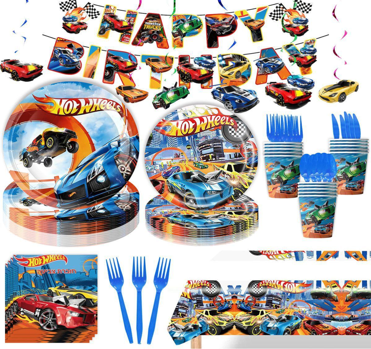 Hot Wheels themed tableware set 172pcs