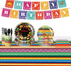 Cinco de Mayo Tableware Set Party Kit 135pcs for Birthdays Mexican Carnival Fiesta Festival
