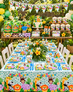 Jungle Animal Themed Tableware set 136pcs