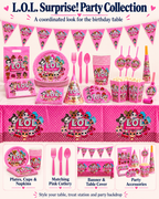 LOL Surprise Doll Tableware 136pc for Kids Birthday Party