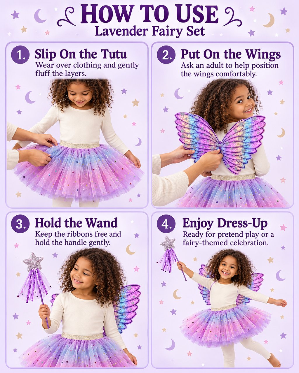Girls Purple Ombre Layered Sparkle Tulle Skirt 3 piece Set