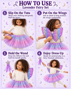 Girls Purple Ombre Layered Sparkle Tulle Skirt 3 piece Set