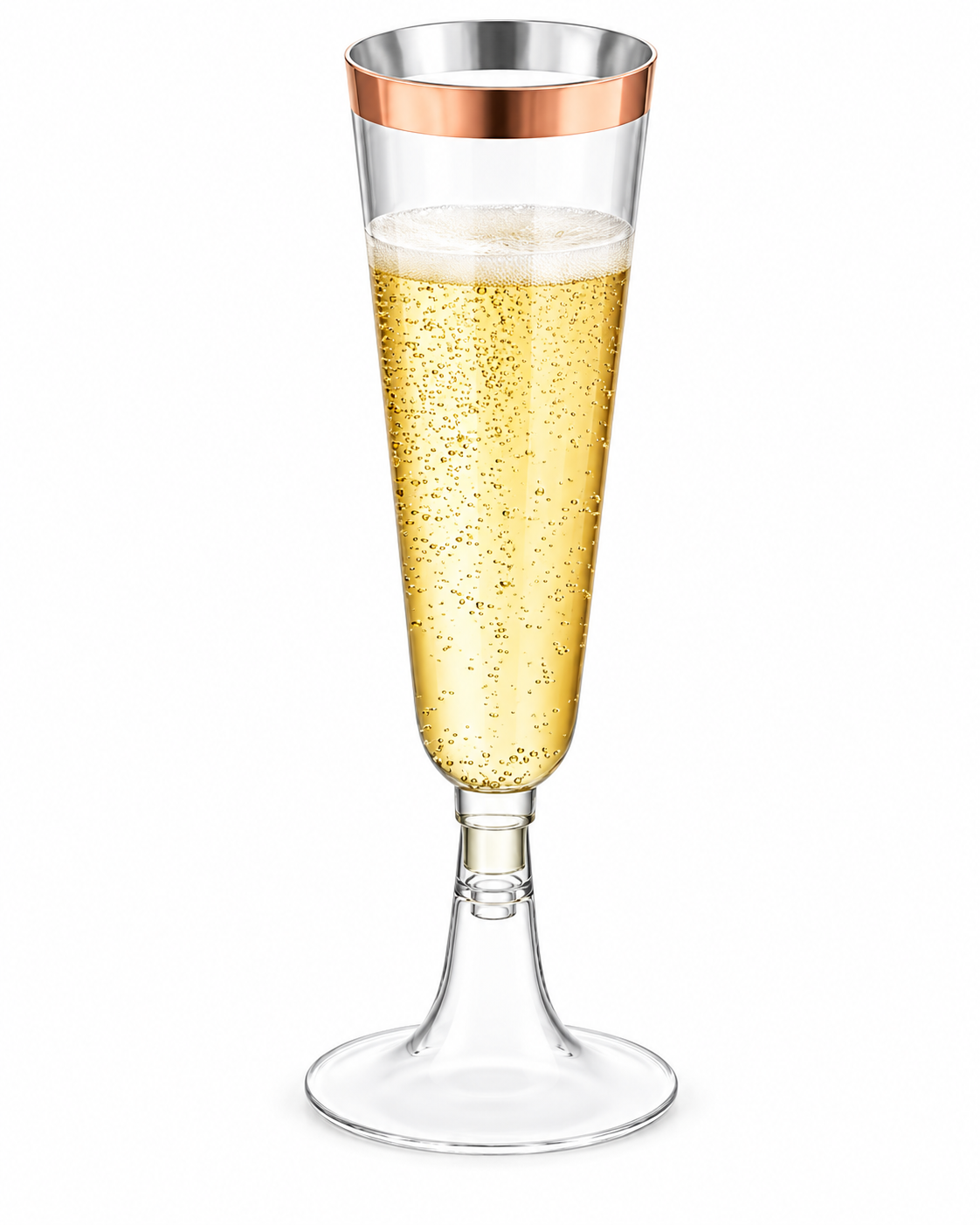 Rose Gold Rim Champagne Flute for Weddings Birthday Bridal Party 20 PCS Main image