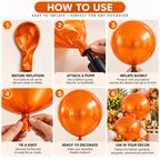 Metallic Balloon 12inches 100ct in "Orange" for Birthdays Parties