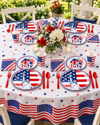 4th July Tableware Sets 91pcs for American Independence Day Party Complete Party Bundle Kits