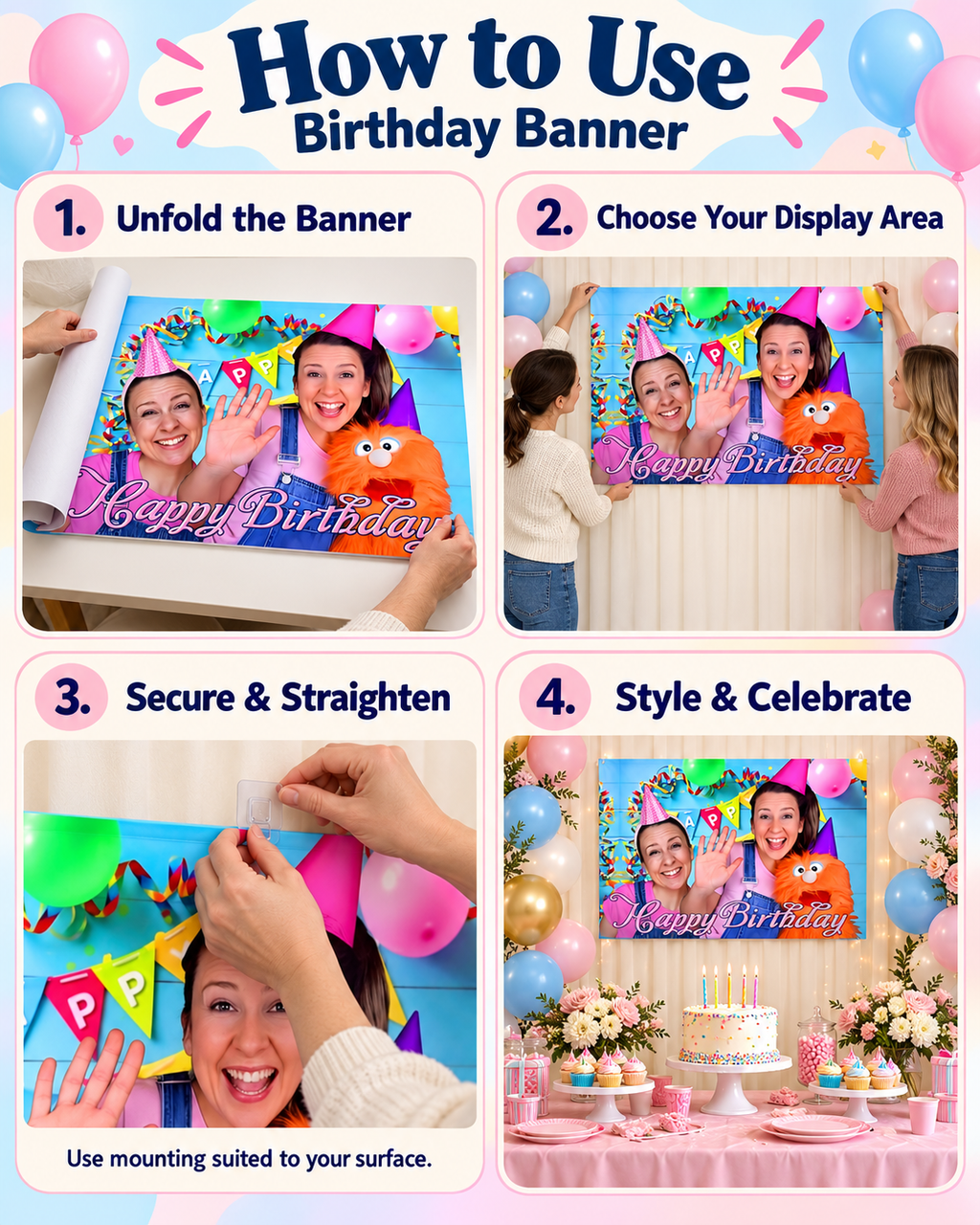 English teacher birthday banner 5'x3' for Birthday Parties style no. 2