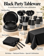 Black Tableware 161 Pieces for 20 Guest