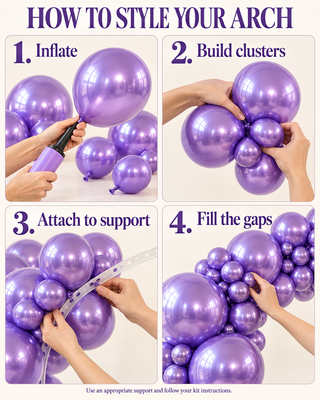 Chrome Balloon 12inches 50ct in "Purple" For Parties Wedding Corporate Events Holiday Party