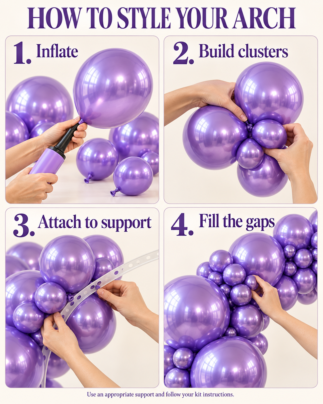 Chrome Balloon 12inches 50ct in "Purple" For Parties Wedding Corporate Events Holiday Party