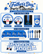 Father's Day Tableware Set 122 pieces Bundle Party Kits for 20 guests